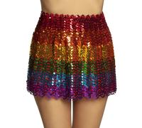 Boland - Minijupe avec paillettes, taille unique pour adultes, ceinture élastique, disco, costume, carnaval, fête déguisée