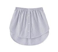 Mini jupon pour femme - Jupe inférieure - Jupe d'extension de chemise avec boutons - Extension de chemise - Superposition et dessous, bleu, 5X-Large