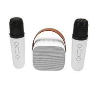 Mini Karaoke Machine Set, Haut-Parleur Bluetooth Stéréo Portable avec 2 Microphones sans Fil pour Enfants Adultes, Stockage jusqu'à 512G, Microphone Portable pour Home Party KTV