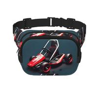 Mini Kart Sac Banane Carré Double Couche Sangle Réglable pour Activités de Plein Air Noir Taille Unique, Noir , Taille unique