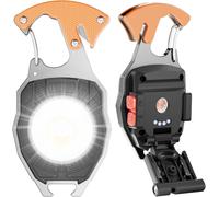 Mini Keychain Torch Cob Lamp, Small Portable And Rechargeable Flashlight, Keychain Torch With Magnetic Base For Fishing, Cycling And Hiking ¿ 7 Lighting Modes