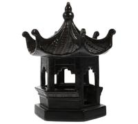 Mini Kiosque Hexagonal en Céramique Noir, Décor Réaliste pour Micro | Texture Soignée, Forme Vive et Peinture Éclatante, Pose sur Rebord ou Bureau, pour Jardin Miniature Couleur Aléatoire