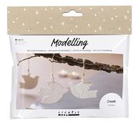 Mini kit de bricolage à modeler - Faites vos propres colombes en argile - Kit de décoration de Noël à suspendre