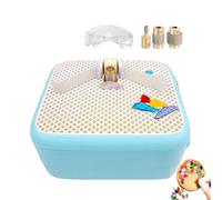 Mini kit de broyeur automatique de vitrail à eau avec 3 têtes de meulage et panneau de déflecteur, outil de bricolage portable pour le façonnage de mosaïque de pierre en céramique de verre(Yellow)