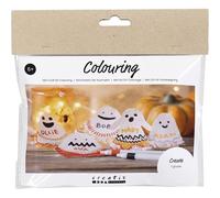 Mini kit de coloriage - Fantômes - Noir - Orange clair - Orange moyen - Blanc - 1 paquet