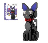 Mini kit de construction chat noir, modèle d'animal de dessin animé avec | Jolis jouets de construction avec motifs d'animaux, décoration de bureau à domicile, cadeau menthe pour adultes et enfants à