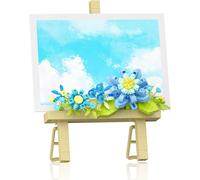 Mini Kit De Construction De Bouquet De Fleurs, Bloc Easel Pour Décorations De Bureau Et Autocollants De Message. Jouets De Construction De Fleurs, Blocs De Construction (Bleu, 357 Pièces)