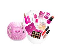 Mini Kit de Maquillage Femme - Coffret 10 Pièces avec Palette 16 Couleurs, Rouge à Lèvres, Huile à Lèvres, 2 Crèmes à Lèvres, Blush Stick, Correcteur 3 Couleurs, Pinceaux et Éponge - Idée Cadeau Beaut