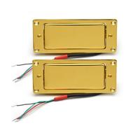 Mini kit de micros à double bobine compatible avec le style LP | Époxy scellé, utilisation de guitare électrique, ensemble de séparation de bobines de pont de cou(Gold 2Pcs)