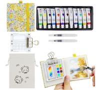 Mini kit de Peinture Aquarelle de Voyage,Palette Portable Ensemble d'Aquarelle de Poche,Kit de Peinture Acrylique pour Peintres, Artistes, Étudiants et Voyageurs