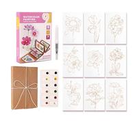 Mini Kit de Peinture Aquarelle | Kit Cahier d'exercices Peinture débutant - de Peinture Portable,pour Débutants, Artistes, Adultes, Carnet de Voyage, Activité Familiale