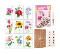 Mini Kit de Peinture Aquarelle,Set de Carnet de Peinture Artistique - Kit de peinture artistique de poche | pour voyage extérieur maison journal famille débutants artistes