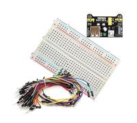 Mini kit de platine d'expérimentation avec module d'alimentation et 65 fils de démarrage pour Arduino Raspberry Pi Prototypage électronique
