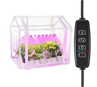 Mini kit de serre de 60 x 40 x 49,8 cm avec lampe de culture, lumière de plante de 15 W avec minuterie automatique, plante d'intérieur pour une luminosité réglable