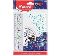 Mini Kit De Traçage Twist¿N Flex Pixel Party-3 Pièces-Outils Géométrie Incassables-Règle 15cm,Equerre 60°,Rapporteur 180°