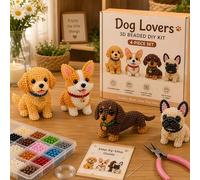 Mini kit DIY d'animaux mignons en perles 3D pour débutants, ensemble de loisirs créatifs avec tous les fournitures nécessaires, pour anti-stress interactif parent-enfant, cadeau artisanal (BBB)