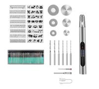 Mini kit d'outils de stylo de gravure électrique, stylo graveur rechargeable USB, outil rotatif sans fil DIY, 63 accessoires, pour bois/métal/verre/pierre/plastique