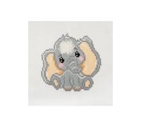 Mini Kit Point de Croix Éléphant - 12 x 12 cm - Trimits(...) - Gris Gris G
