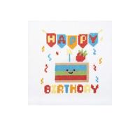 Mini Kit Point de Croix Joyeux Anniversaire - 9,2 x 13 cm -(...) - Multicolore