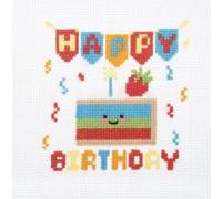 Mini Kit Point de Croix Joyeux Anniversaire - 9,2 x 13 cm - Trimits(...) - Multicolore Multicolore
