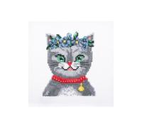 Mini Kit Point de Croix "Miaou" - 9,2 x 13 cm - Trimits(...) - Multicolore