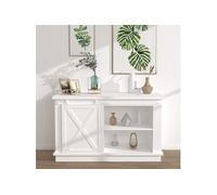 Mini kit porte coulissante grange Acier au carbone Blanc 152 cm 151696