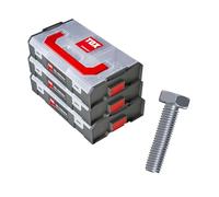 Mini-kits TOX L-BOXX avec vis hexagonales M5, M6, M8 et M10, 3 boîtes de rangement emboîtables avec au total 18 tailles et 620 vis mécaniques DIN 933, grand stock, 094909171