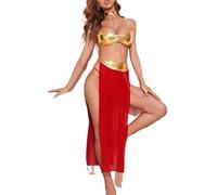 Mini Kitty Sexy Cosplay Outfits Anime Lingerie Set Princess Leia Prisoner Roleplay Costume Slave Metallic Halloween for Women Naughty