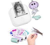 Mini Label Printer T02 Small Portable Printer Learning Sticker Printer,Notes,Images,Photos,Journal,DIY,Compatible Phone,Tablet,Green