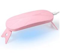 Mini lampe à ongles UV LED, appareil de photothérapie pliable pour la maison et le salon (rose)