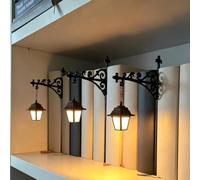 Mini Lampe De BibliothèQue Serre-Livres Vintage Robuste, Lanterne De BibliothèQue, LumièRe Ambiante Facile à Installer Pour La Maison, Le Bureau, L'éTude, Le Coin De Lecture, DéCor，Lanterne-3PCS