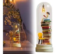 Mini lampe de lecture The Reader In The Reader In The Tube à essai, sculptures pour lecteurs, bibliothécaires, rats de bibliothèque, enseignants, auteurs (B, 12 x 3,5 x 3,5 cm)