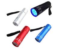 Mini Lampe De Poche À 9 Led, Torche Ultra Violette, 4.5v, Imperméable, En Aluminium, Outil D'éclairage Tactique Portable Pour L'extérieur