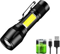 Mini lampe de poche LED avec chargeur USB-Noir KP25693