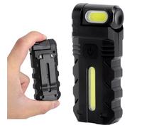 Mini lampe de poche LED rechargeable, 400 lumens, extrêmement lumineuse, petite lampe de poche EDC avec clip et base magnétique, 5 modes de lumière (blanc froid et rouge), pivotant à 180°