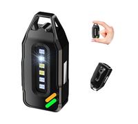 Mini lampe de poche LED rechargeable, 500 lumens, 9 modes, petite lampe de poche, porte-clés COB, magnétique, étanche IPX7, avec clip pour camping, randonnée, extérieur