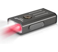 Mini Lampe De Poche Porte-Clés 2 En 1,Lampe De Poche Rouge,5 Modes D'éclairage,Petite Lampe De Poche Pour Le Camping, La Randonnée, La Vision Nocturne, La Pêche De Nuit, Les Urgences,Gris