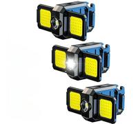 Mini Lampe De Poche Porte-Clés Lumière Cob Lampe De Travail Lampe Rechargeable Usb Avec 90 ° Lampes Latérales Pliables,Lanternes Portables Super Lumineuses - Type Double-Sided 3pcs