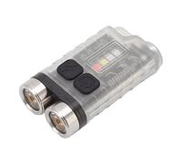 Mini Lampe de Poche Porte-clés, V3 Mini Lampe de Poche Porte-clés USB Rechargeable Lampe de Poche Magnétique Portable 900LM pour L'extérieur, les Lumières de sécurité (Blanc)