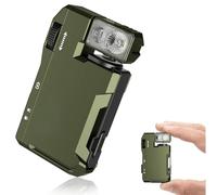 Mini lampe de poche rechargeable avec base magnétique, 400 lumens, haute luminosité, petite lampe de poche LED rotative à 180°, clip, charge rapide de type C et lumière RVB pour camping, urgence (vert