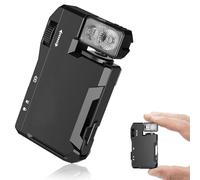 Mini lampe de poche rechargeable avec base magnétique, 400 lumens, haute luminosité, petite lampe de poche LED rotative à 180°, clip, charge rapide de type C et lumière RVB pour camping, urgence (noir
