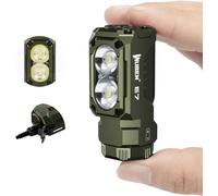 Mini Lampe De Poche Rechargeable E7 1800 Lumens Vert Armée Avec Aimant-Lampe De Poche Edc Super Lumineuse 6 Modes Rechargeable Led De Type C ; Lampe De Poche Ip68 Pour Lampes Frontales