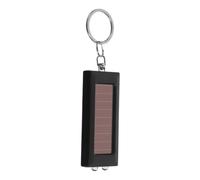 Mini Lampe de Poche Solaire LED Portable avec Porte-Clés noir | ABS, Résistance aux Intempéries, Secours sans Piles, pour Randonnée, Clés, Fermetures et Conducteurs