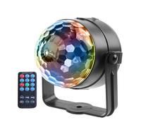 Mini lampe de scène Led boule magique en cristal RGB, DJ KTV Disco, lumière Laser, lumières de fête, son, télécommande IR, projecteur de noël