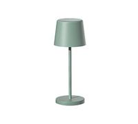 Mini lampe de table touch sans fil en aluminium vert LED MINI OLIVE blanc dimmable H22cm