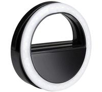 Mini Lampe Led Selfie Pour Smartphone Lampe Anneau Éclairage Supplémentaire Avec 3 Niveaux De Luminosité Noir Hobby Tech