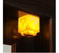 Mini Lampe Mario Bloc Point d'Interrogation, Lumières Led Cube avec Équipé du Même Son de Pièce d'or Du Jeu, Veilleuse Enfant