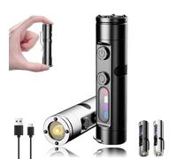 Mini Lampe Torche Led Ultra Puissante, Magnétiqu Lampe De Poche Avec Brise-Vitre, Torche Led Puissante Rechargeable Avec Clip De Chapeau, Pour Le Camping, L'outdoor Et Les Urgences (B.Argenté)