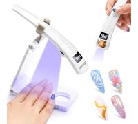 Mini Lampe UV Ongles Gel 2-en-1 Dual-Zone: LEDSUUEI Professionnel Lampe UV Ongle Semi Permanent Rechargeable 400mAh avec Écran LED, Machine UV LED pour Ongle Séchage Flash Manucure DIY Domicile Voyage