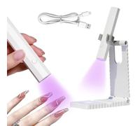 Mini Lampe UV Ongles Gel, Mini Lampe UV LED Portable, avec Support et USB Rechargeable Portable, 20s/60s Chronométrage, pour Gel Pose Americaine Ongle, Vernis Semi Permanent, Stickers Ongles, Blanc